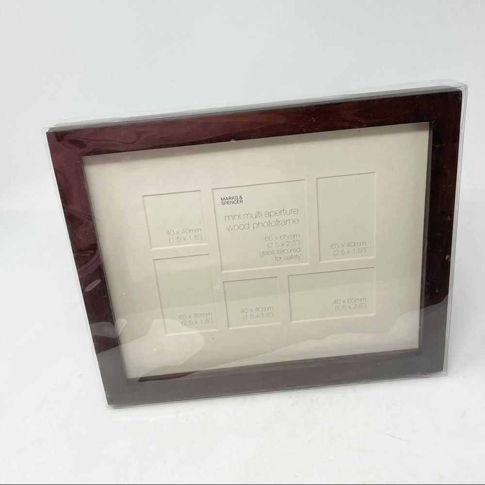 New MARKS & SPENCER Multi Mini Aperture Wood Photo Frame